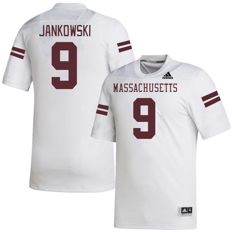 Massachusetts Minutemen #9 Ryan Jankowski College Football Jerseys Stitched-White